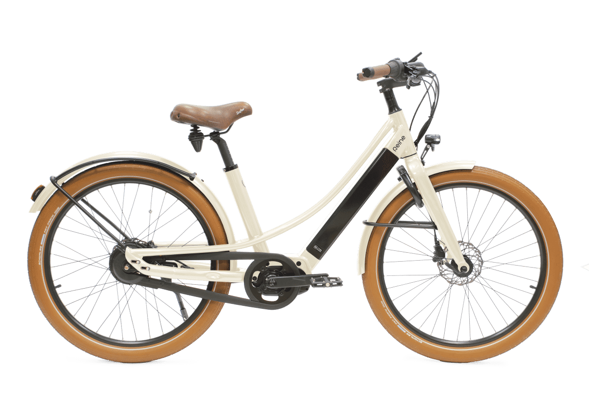 Vélo électrique blanc crème Reine bike